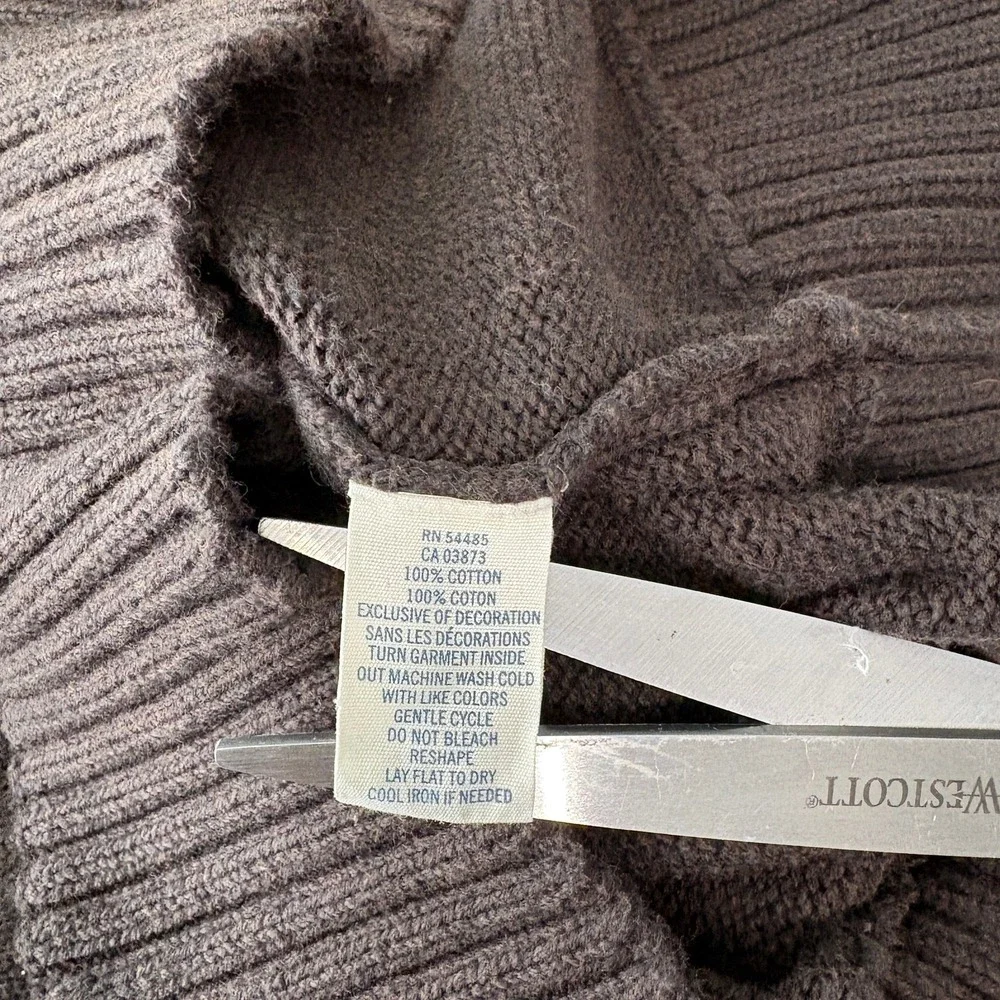 American Eagle Sweater Mens Medium Brown Knit Quarter Zip Pullover Preppy Y2K